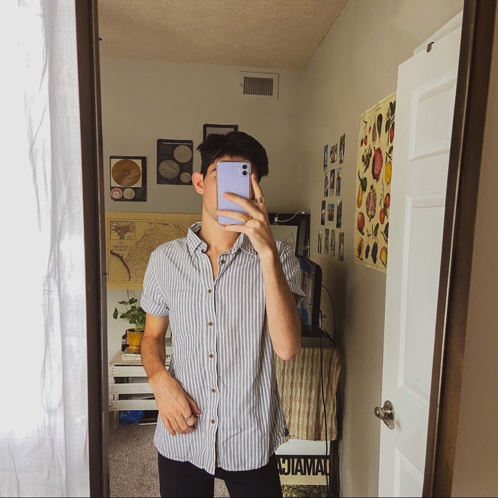 old navy striped button down